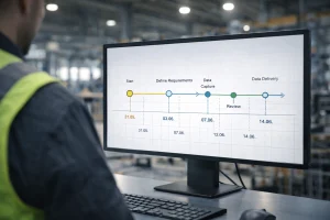 Strukturierter Projektablauf bei TechPic mit klar definierten Verarbeitungsschritten für Bild- und Messdaten